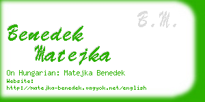 benedek matejka business card